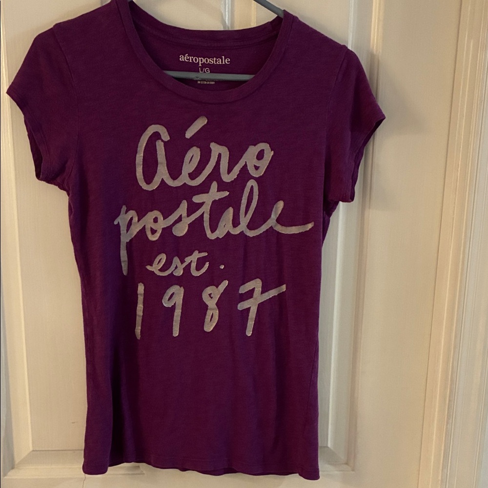 Aeropostale Purple Tee with Silver Script
